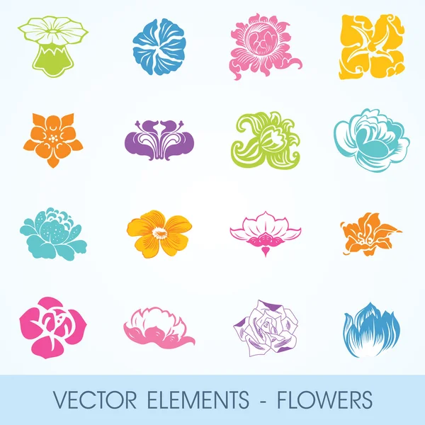 Elementi vettoriali - fiori, piante, foglie — Vettoriale Stock