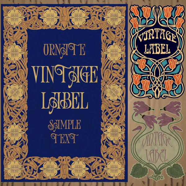 Label art nouveau — Stock Vector