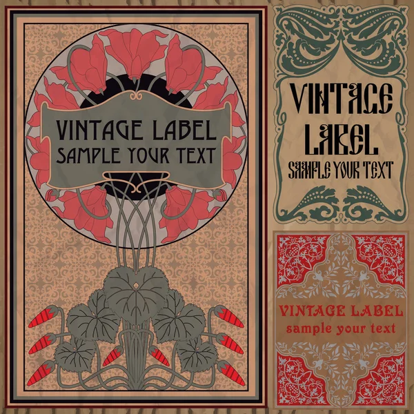 Label art nouveau — Stockvector