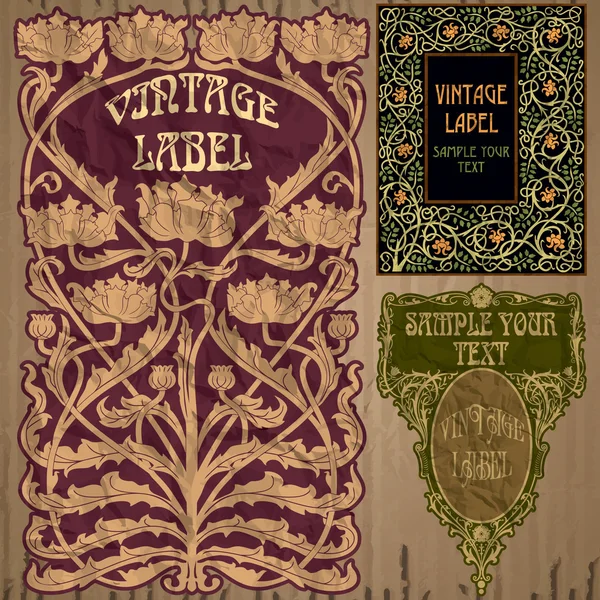 Label art nouveau — Image vectorielle