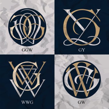 Vintage Monogram - 4 set - Ggw, Wwg, Gy, Gw