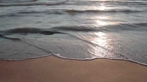 Playa de arena con olas marinas — Vídeo de stock
