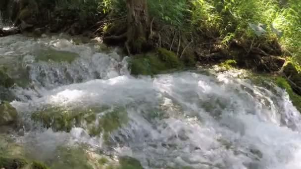 Plitvice waterfall in slow motion — Stock Video