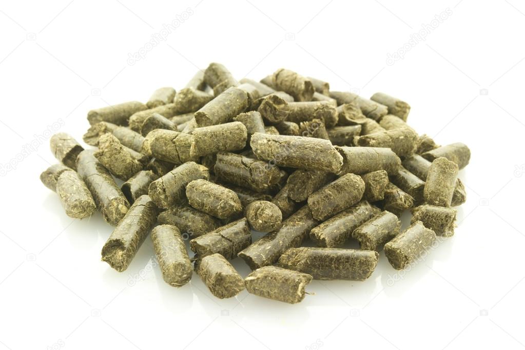 grass pellets isolated