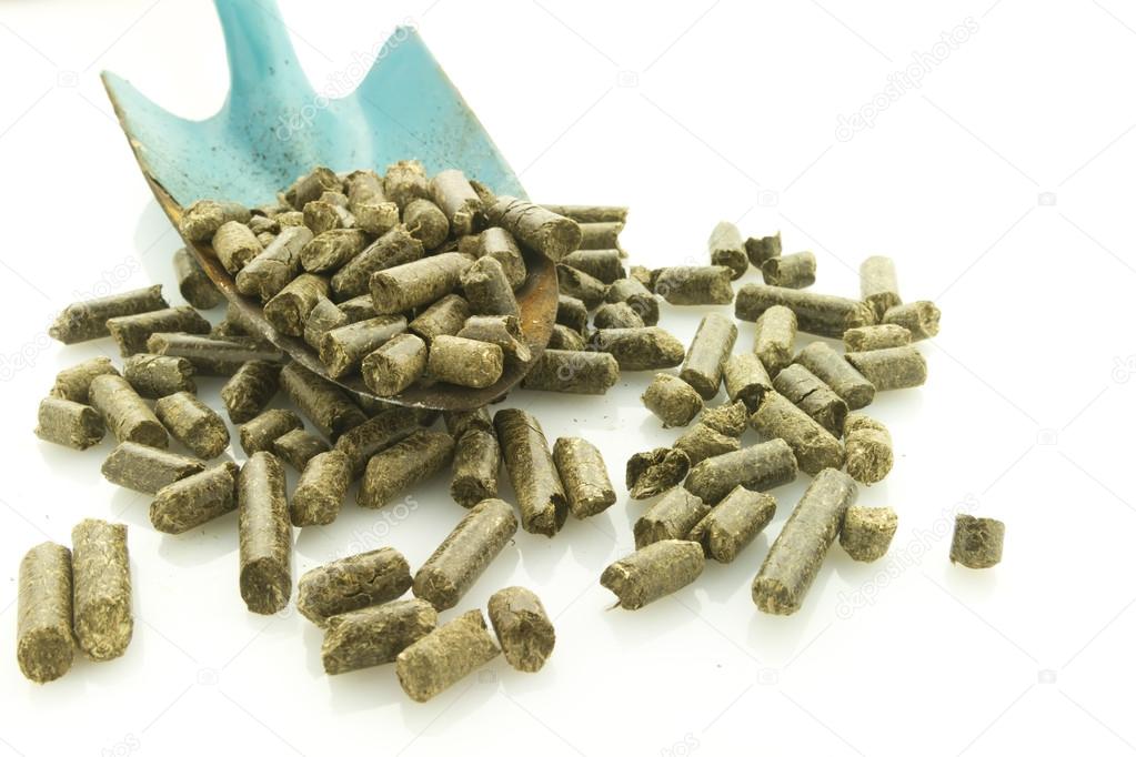 grass pellets isolated