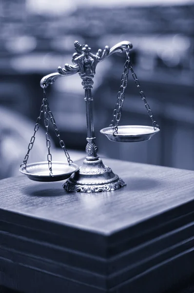 Decorative Scales of Justice in the Courtroom, Law and Justice c — Stock Photo, Image