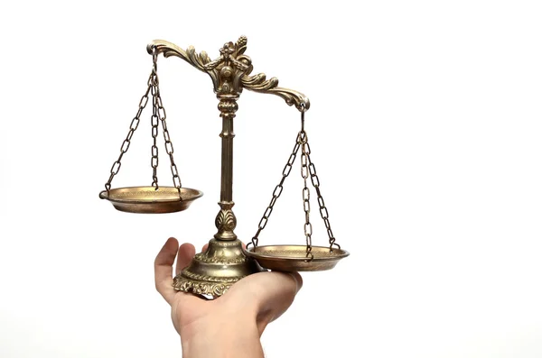 Holding Decorative Scales of Justice — Stock Photo, Image