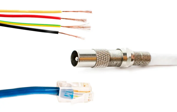 Diferentes tipos de adaptadores para conexão — Fotografia de Stock