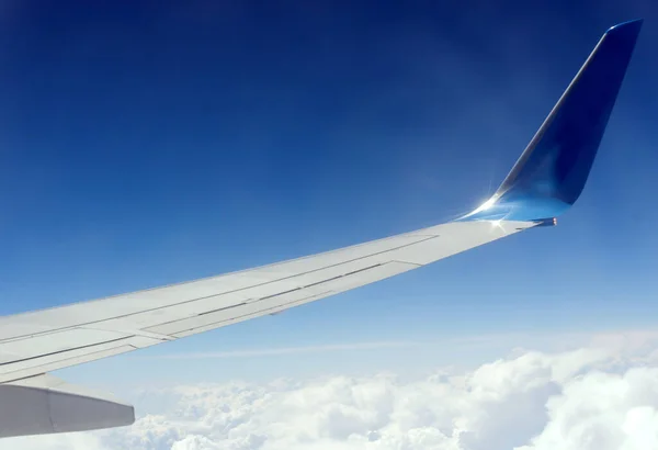 Sky View White Clouds Altitude Window Passenger Plane — Stock Photo, Image