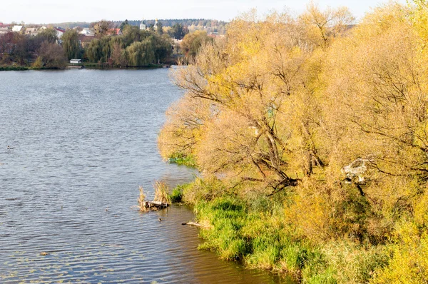 Paysage d'automne - remblai fluvial — Photo