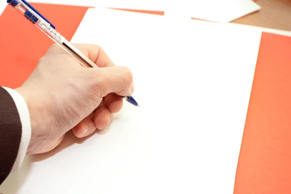 Signing of a clean sheet by the handle Royalty Free Stock Photos