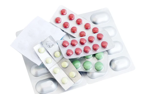 Different tablets of different colors — Stock Photo, Image