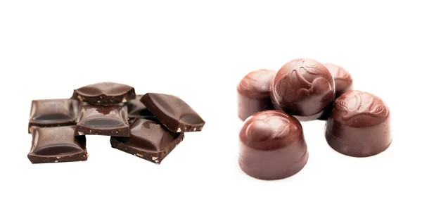 Different chocolate and different shapes — Stock Photo, Image