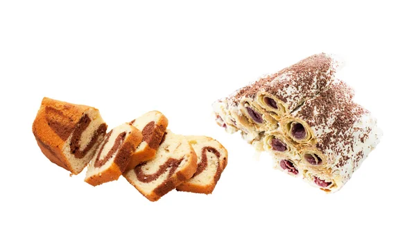 Różne słodycze - rolki i ciasto — Zdjęcie stockowe
