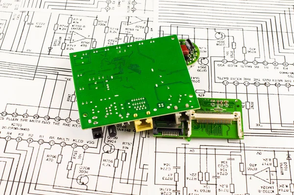 Several circuits of the green  color — Stock Photo, Image