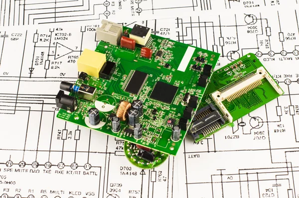 Several circuits of the green  color — Stock Photo, Image