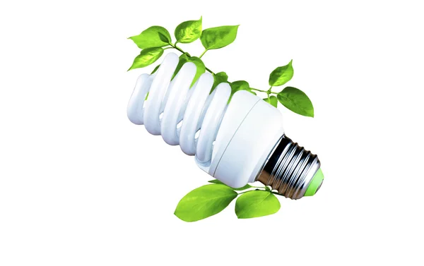 Флуоресцентная лампа как символ охраны окружающей среды — стоковое фото