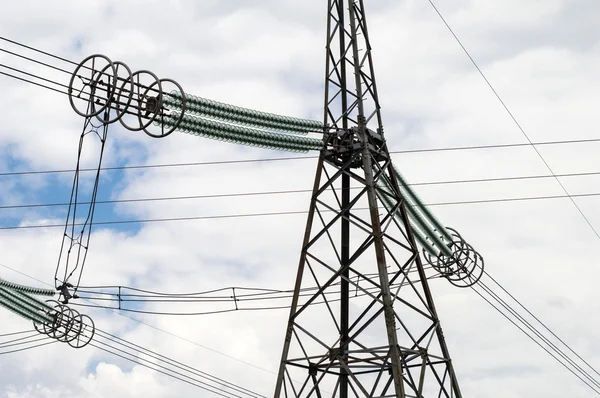 Metallic support of transmission lines — Stock Photo, Image