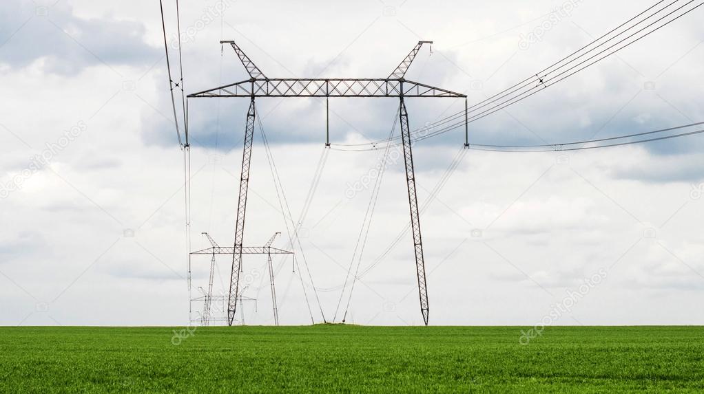 Power transmission lines — Stock Photo © gorvik 77457892