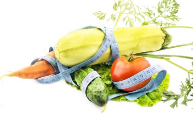 Çeşitli sebze teyp ölçme sarılmış 