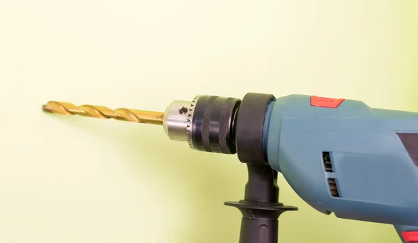 Electric drill with metal chuck — Stock Photo, Image