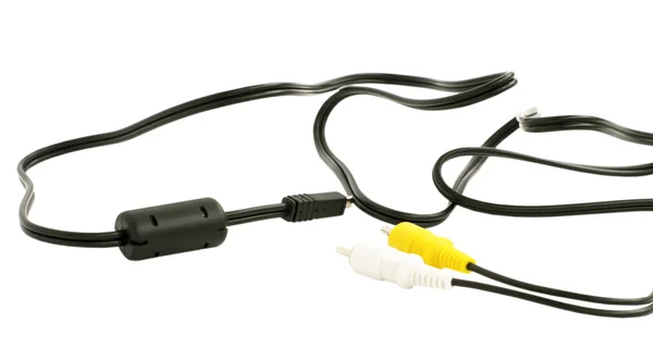 Schwarzes Kabel für Lautsprecher — Stockfoto