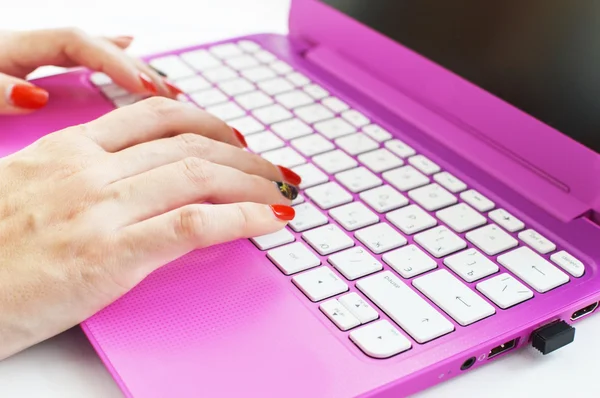 Pressing buttons on the keyboard — Stock Photo, Image