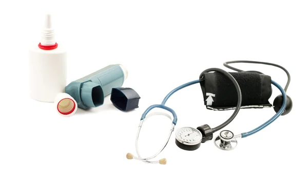 Aerosols, and inhaler device for pressure measurement — Stock Photo, Image