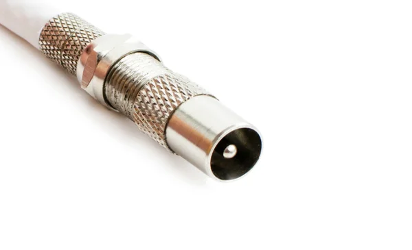 Coaxial cable with adapter for broadcast television — Stock Photo, Image