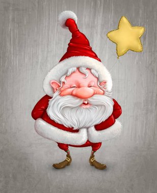 Yıldız balonlu Noel Baba