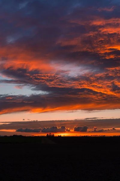 Pôr Sol Paisagem Paisagem Italiana — Fotografia de Stock