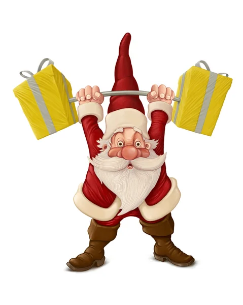 Santa claus en de push-scooter — Stockfoto