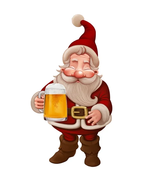 圣诞老人啤酒 — 图库照片
