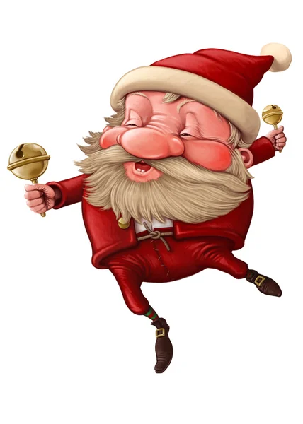 Santa Claus a tančí na zvonek — Stock fotografie