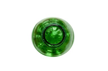 Üst kısmındaki yeşil şişe