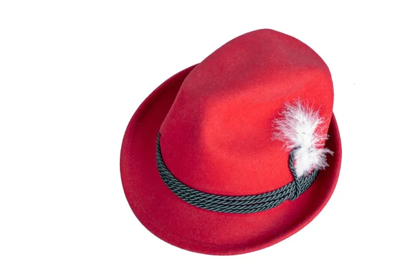 Sombrero rojo tirol — Foto de Stock