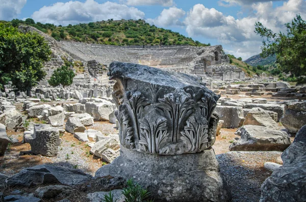 Ruines Dans Ville Grecque Antique Ephèse Efès Sur Côte Mer — Photo