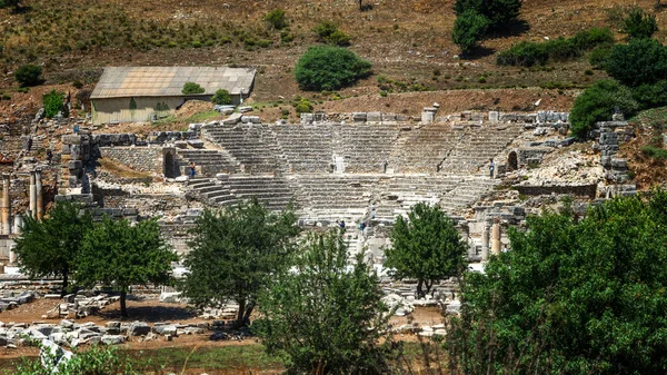 古代ギリシャの都市の遺跡夏の日にトルコのイズミル州セルチュクのイオニア海沿岸のエフェソスまたはエフェス — ストック写真