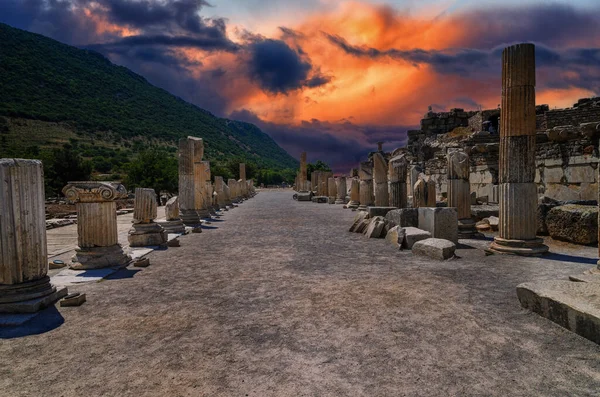 Ruinas Antigua Ciudad Griega Efeso Efeso Costa Del Mar Ionia — Foto de Stock
