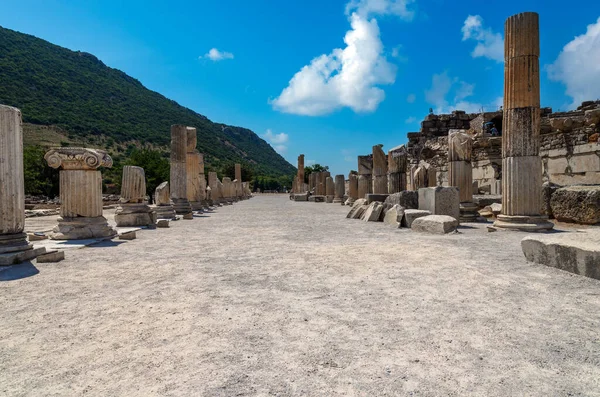 Ruínas Antiga Cidade Grega Éfeso Efes Costa Mar Jônia Selchuk — Fotografia de Stock