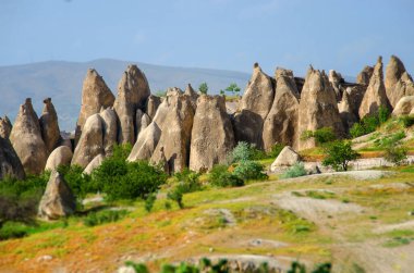 Kapadokya - Goreme Açık Hava Müzesi, yukarıdan görüş. Türkiye