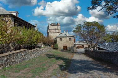 Athos Dağı 'ndaki İviron Manastırı, Chalkidiki, Yunanistan