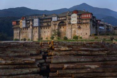 Athos Dağı 'ndaki İviron Manastırı, Chalkidiki, Yunanistan