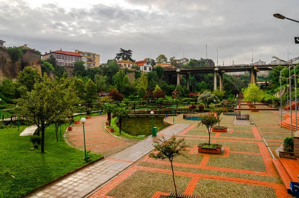 Vista Del Parque Zagnos Centro Ciudad Trabzon Turquía Trabzon Una — Foto de Stock