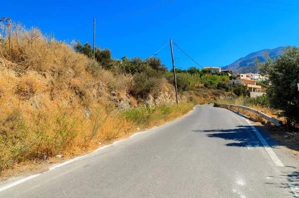 Una Strada Tra Mare Montagna Sull Isola Creta Grecia — Foto Stock