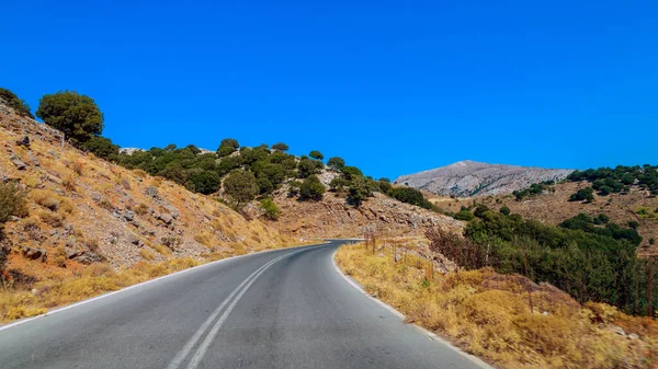 Road Sea Mountains Crete Island Greece — Stock Photo, Image