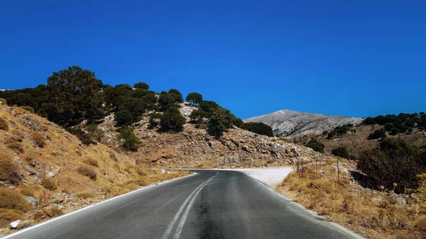 Road Sea Mountains Crete Island Greece — Stock Photo, Image