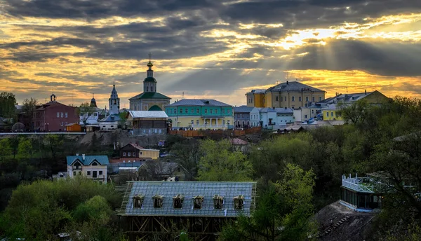 Внизу Міста Владимира Променями Сонця Золотий Перстень Росія — стокове фото