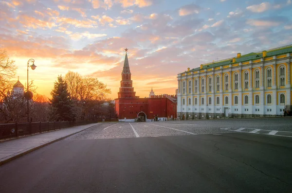 Dans Kremlin Moscou Touristes Visitant Kremlin Cette Place Sobornaya Cathédrale — Photo