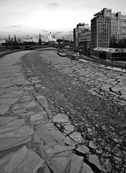 Moscow View Kremlin Moscow River Sunny Winter Day — Stock Photo, Image